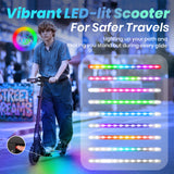 Hyeed Light Up Kick Scooter with Disc Brake Black
