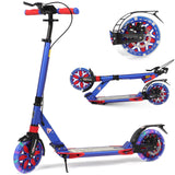 Hyeed Light Up Kick Scooter with Disc Brake Dark Blue
