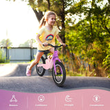 Birtech 14 Inch Kids Balance Bike with Magnesium Alloy Frame Purple&Pink