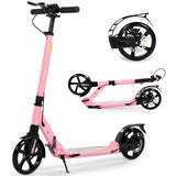 Hyeed Kick Scooter with Disc Brake Pink