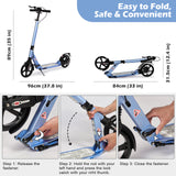 Hyeed Kick Scooter with Disc Brakes Lighting Bule