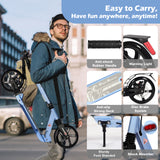 Hyeed Kick Scooter with Disc Brakes Lighting Bule