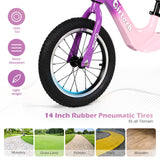 Birtech 14 Inch Kids Balance Bike with Magnesium Alloy Frame Purple&Pink