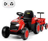 Kids 12V Ride-On Tractor with Detachable Trailer & Remote Control