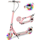 Hyeed Light Up Kick Scooter with Disc Brake Pink