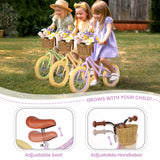 14 Inch Kids Balance Bike with Removable Basket Purple