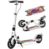 Hyeed Light Up Kick Scooter with Disc Brake White