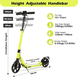 Hyeed Kick Scooter with Disc Brakes Yellow