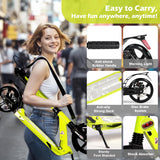 Hyeed Kick Scooter with Disc Brakes Yellow