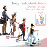 Hyeed Light Up Kick Scooter with Disc Brake Pink