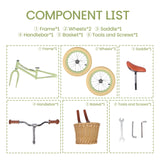 14 Inch Kids Balance Bike with Removable Basket Green