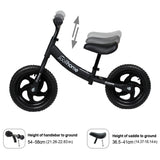 12" Balance Bike with Carbon Steel Frame Black