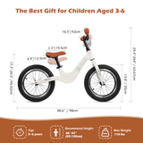 Birtech 14 Inch Kids Balance Bike with Magnesium Alloy Frame White