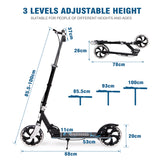 Hyeed Kick Scooter with Dual Brake Black