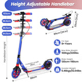 Hyeed Light Up Kick Scooter with Disc Brake Dark Blue