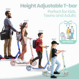 Hyeed Light Up Kick Scooter with Disc Brake Green