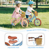 14 Inch Kids Balance Bike with Removable Basket Blue