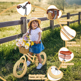 14 Inch Kids Balance Bike with Removable Basket Light Yellow