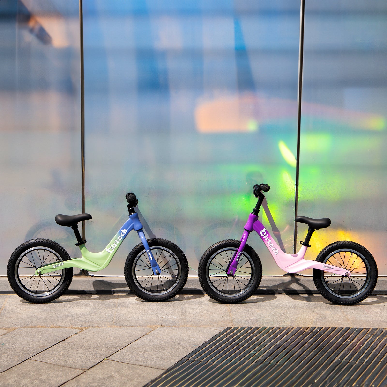Birtech 14 Inch Kids Balance Bike with Magnesium Alloy Frame Blue&Green