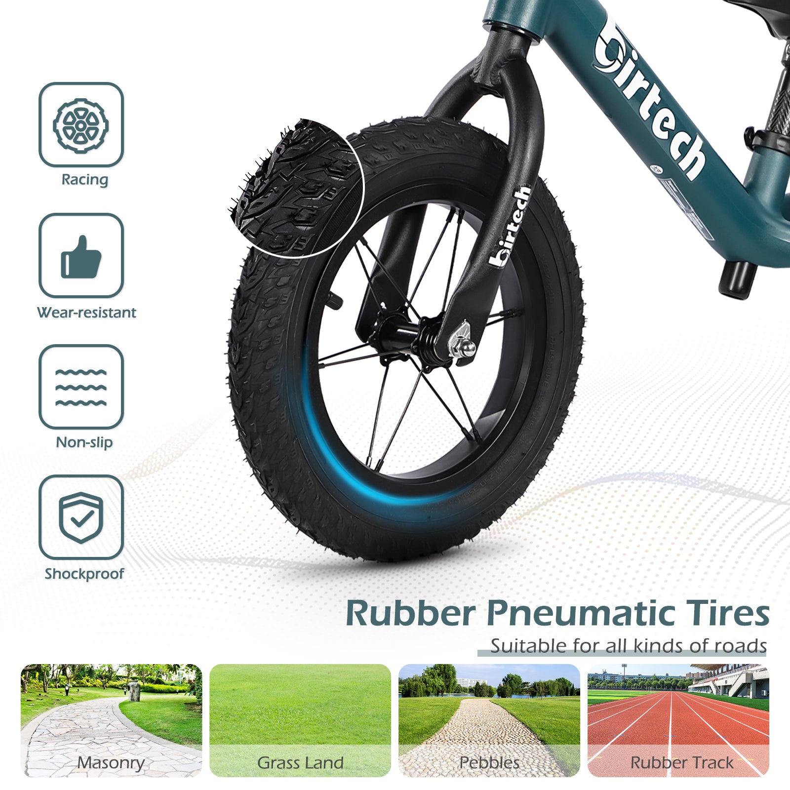 Birtech 12" Balance Bike Nylon Frame Green