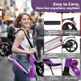 Hyeed Kick Scooter with Disc Brake Purple
