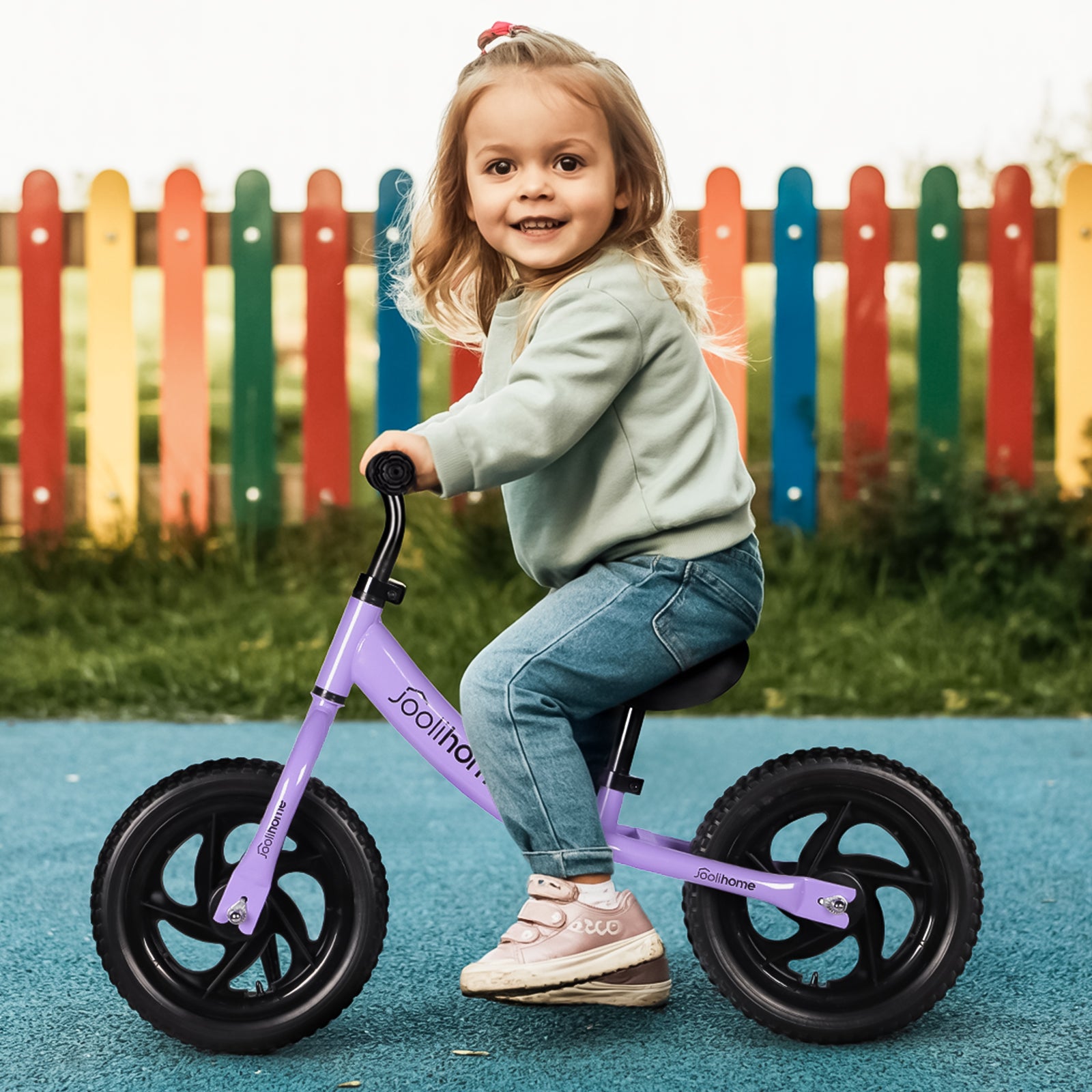 12" Balance Bike with Carbon Steel Frame Purple