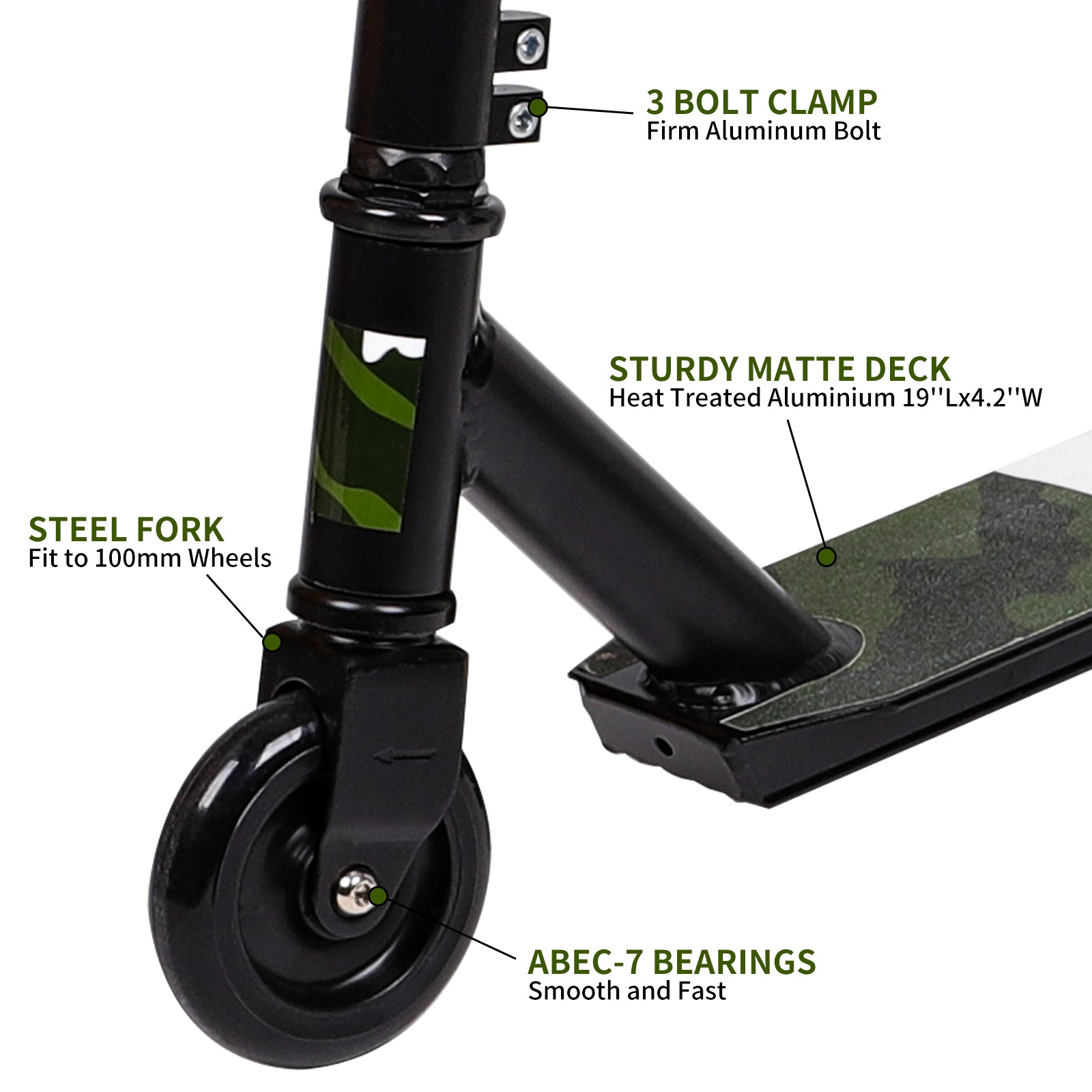 Hyeed Stunt Scooter Green