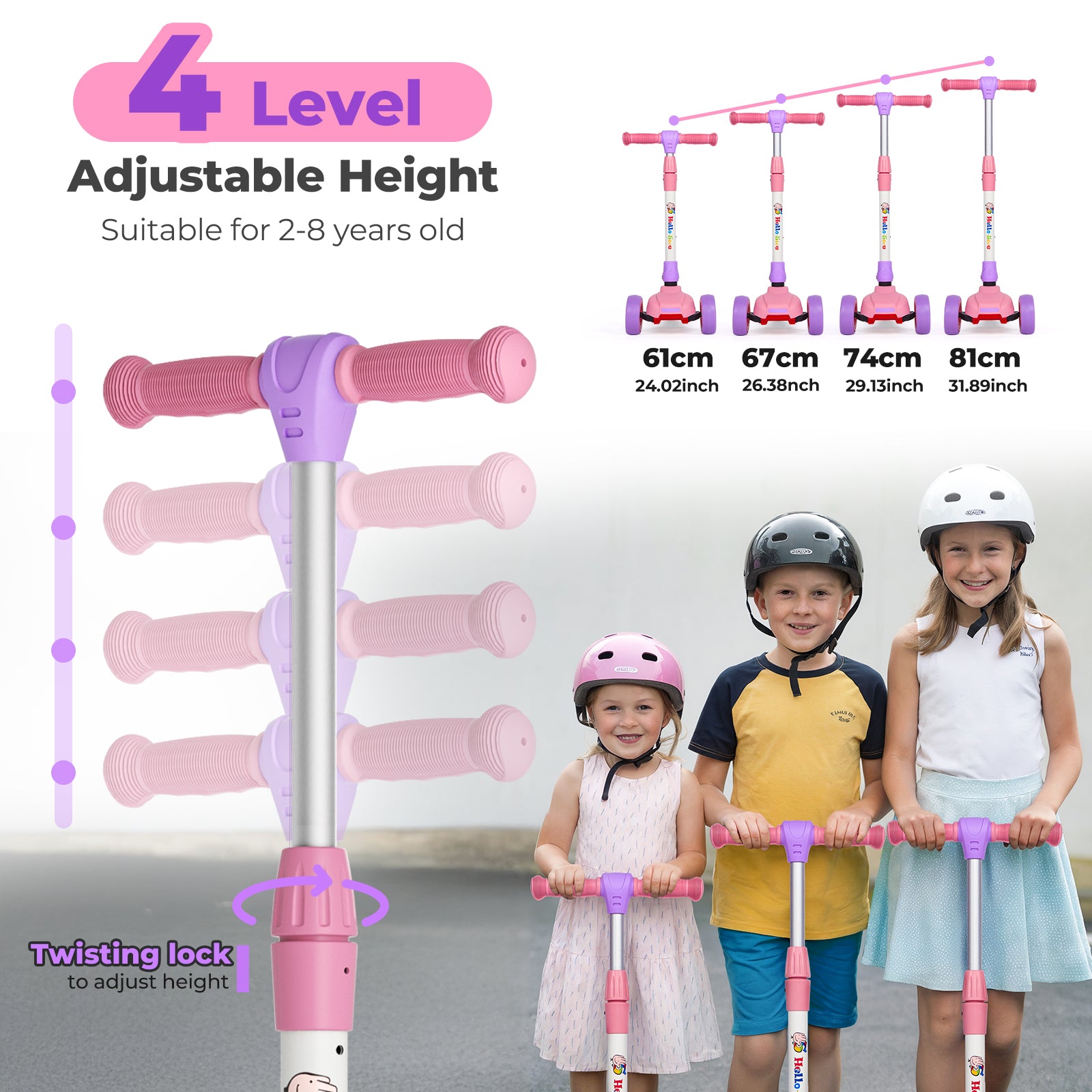 Hyeed 3 Wheel Kids Scooter Age 2-6