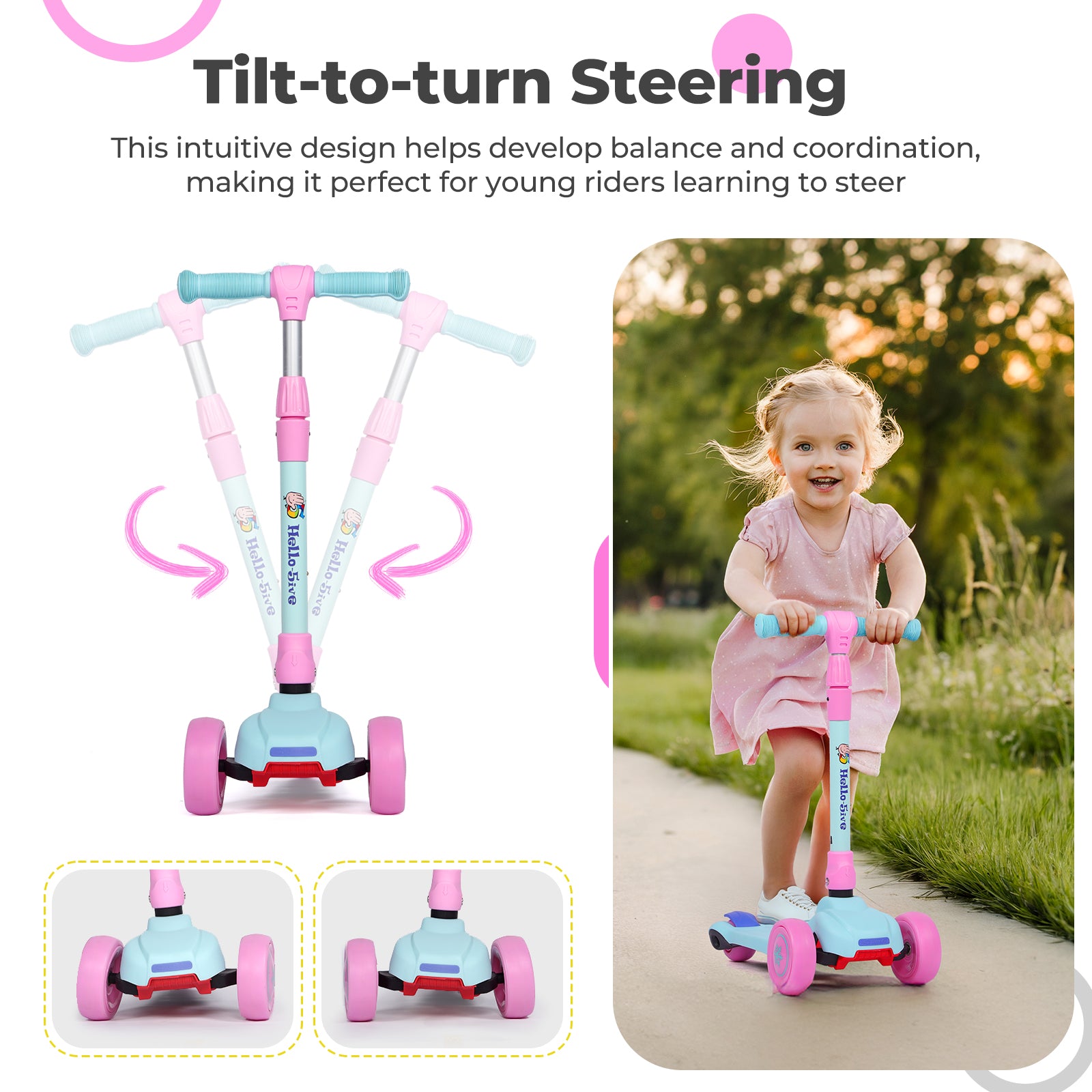Hyeed 3 Wheel Kids Scooter Age 2-6