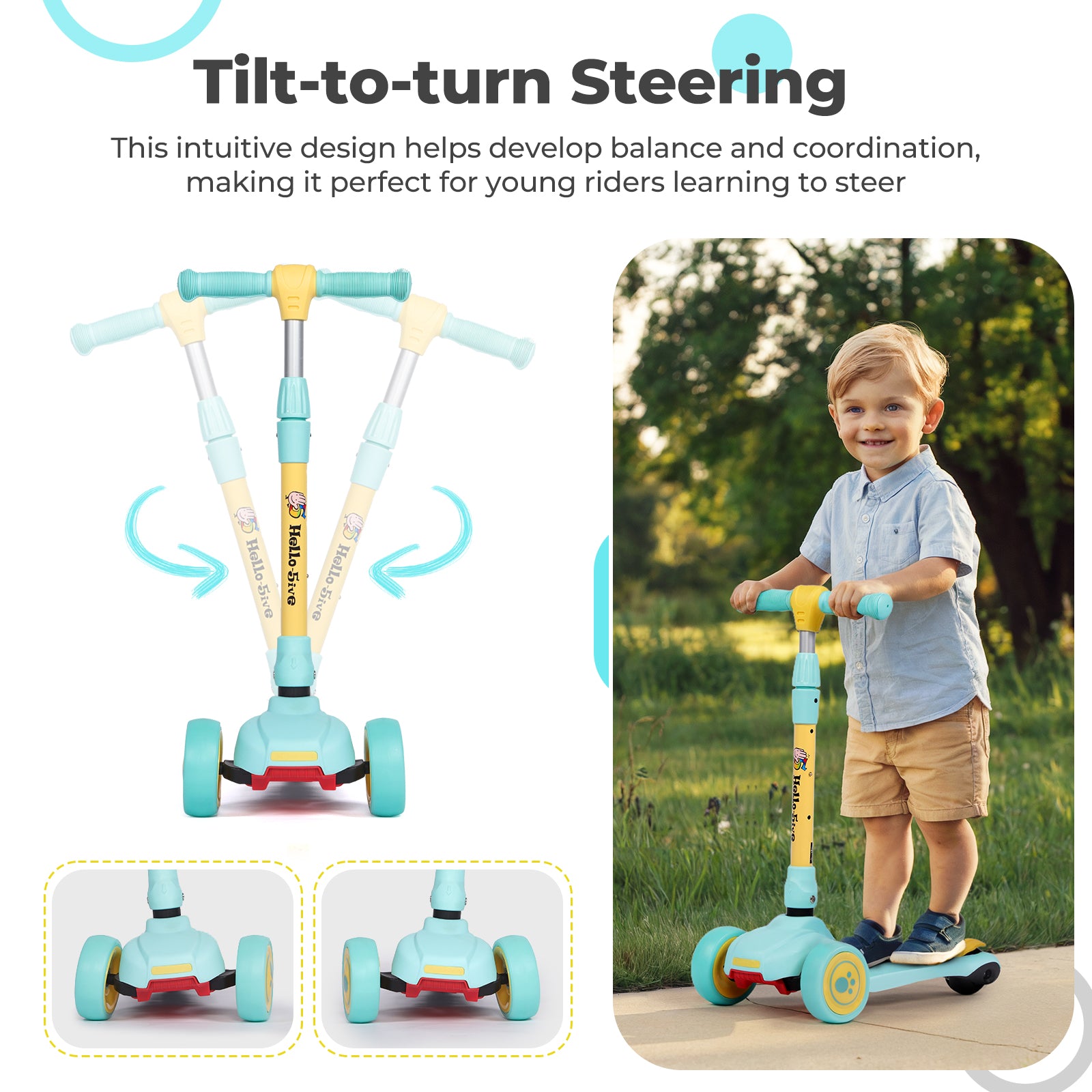 Hyeed 3 Wheel Kids Scooter Age 2-6