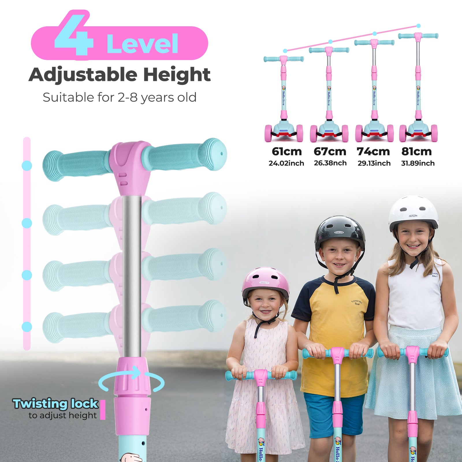 Hyeed 3 Wheel Kids Scooter Age 2-6