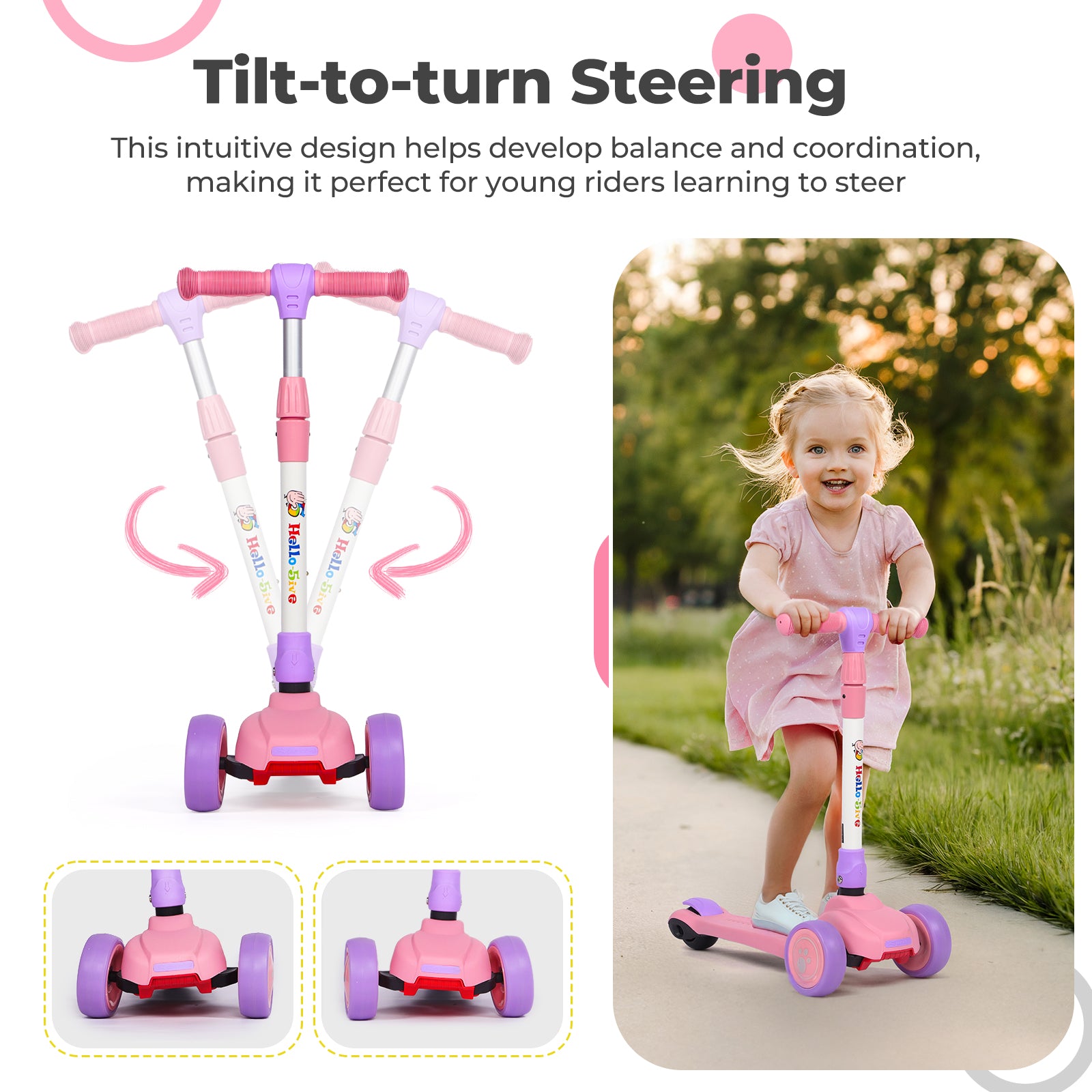 Hyeed 3 Wheel Kids Scooter Age 2-6