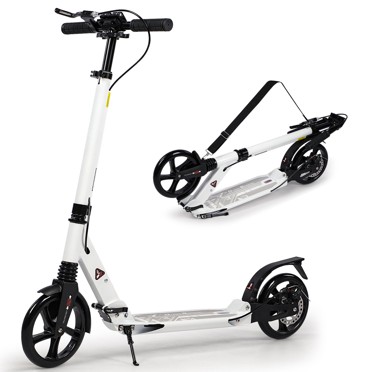 Hyeed Kick Scooter with Disc Brake White
