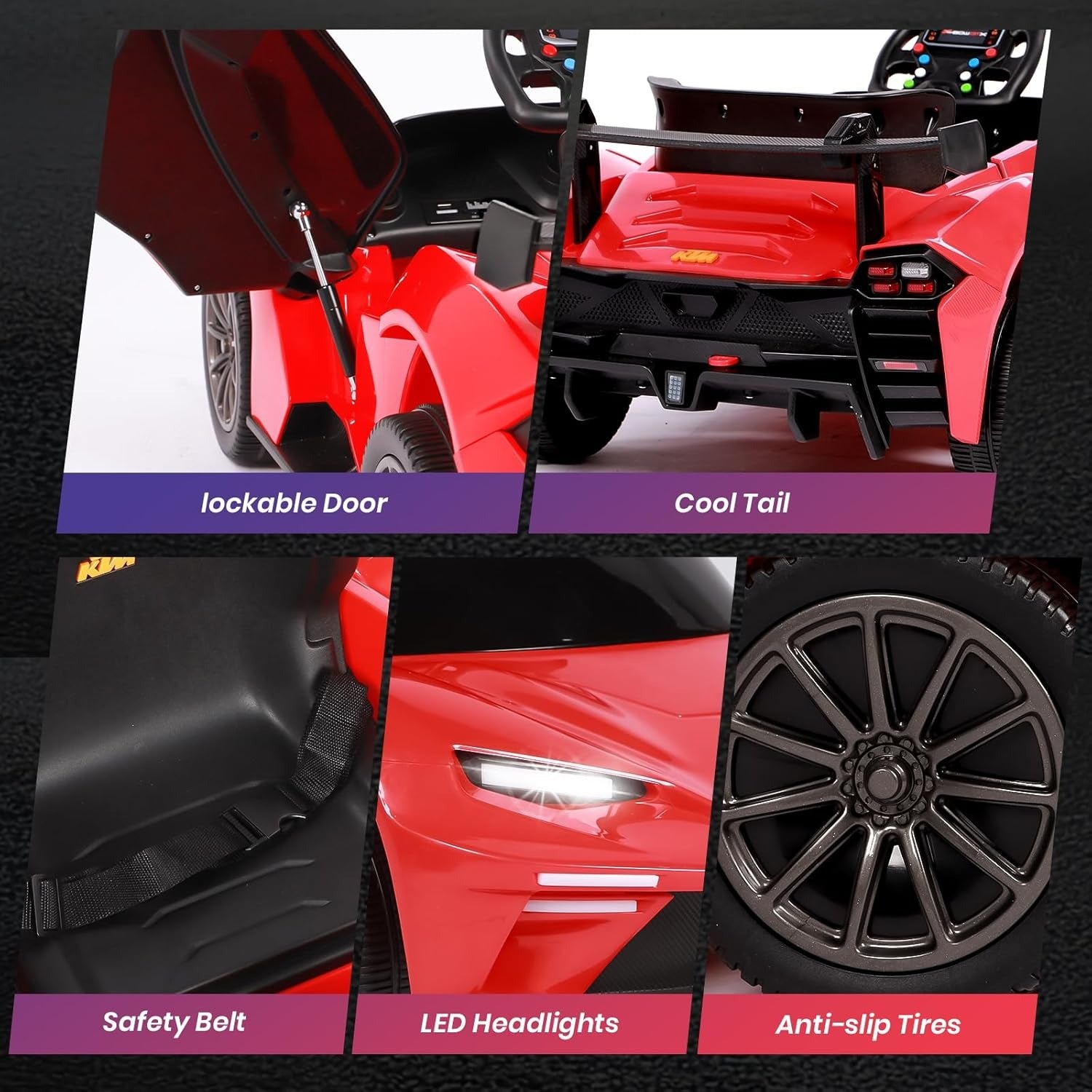 12V Kids Electric Sports Car Ride-On with Remote Control