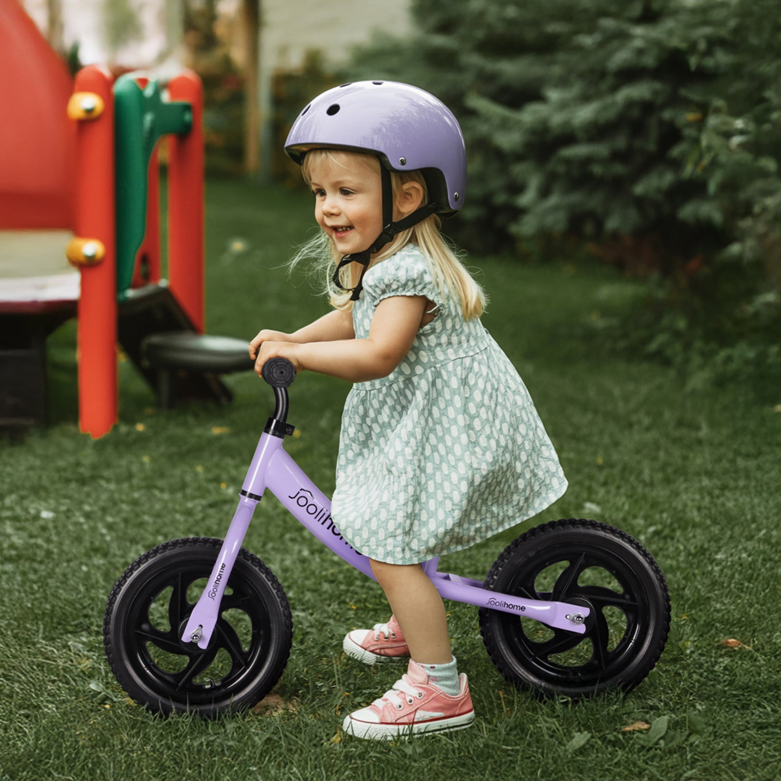 12" Balance Bike with Carbon Steel Frame Purple