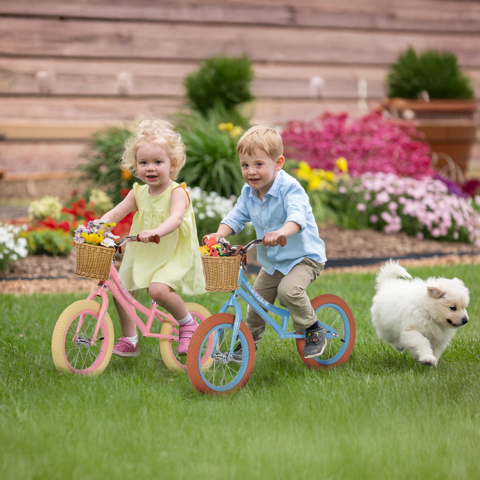 14 Inch Kids Balance Bike with Removable Basket Pink