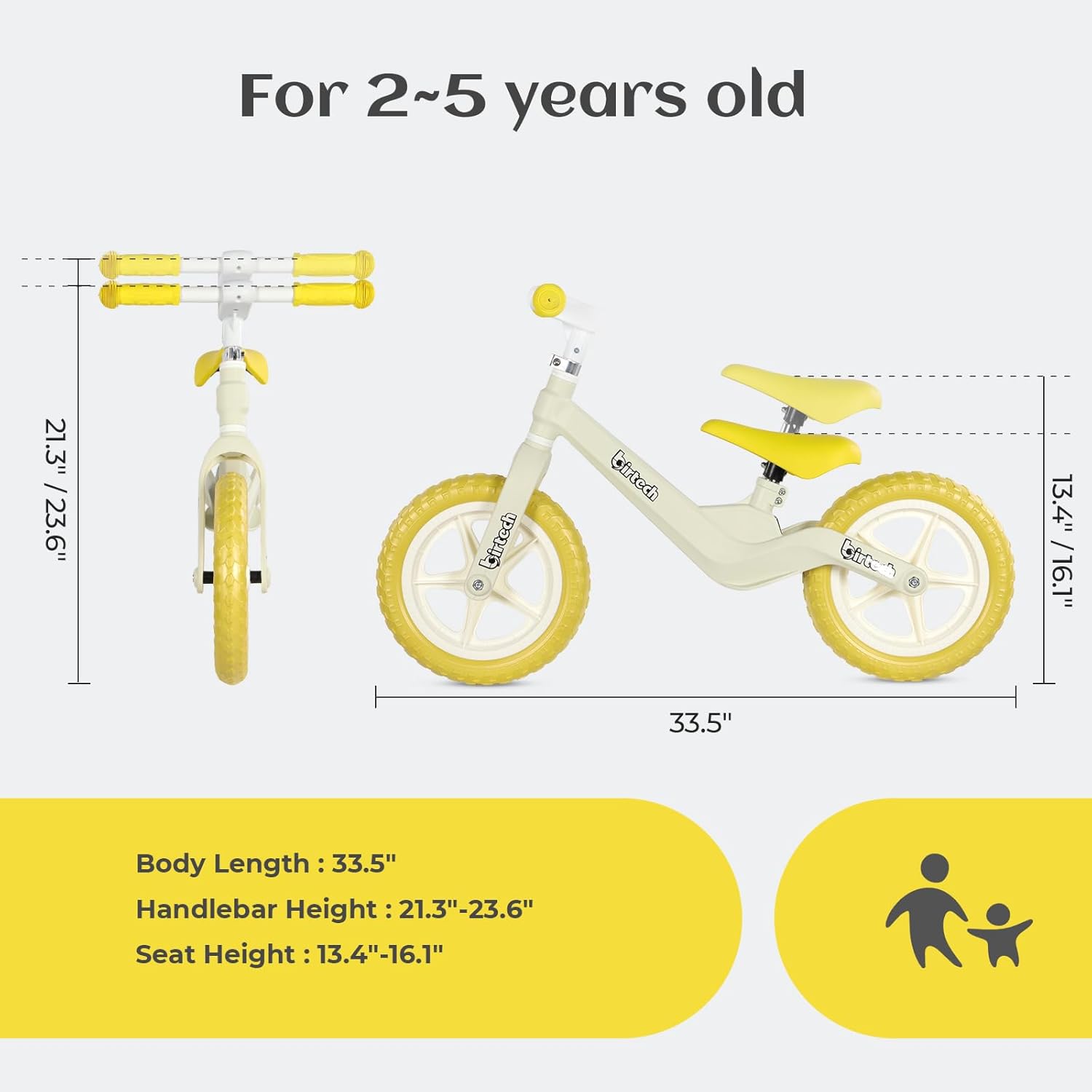 Hyeed 12" Kids Balance Bike with Nylon Frame