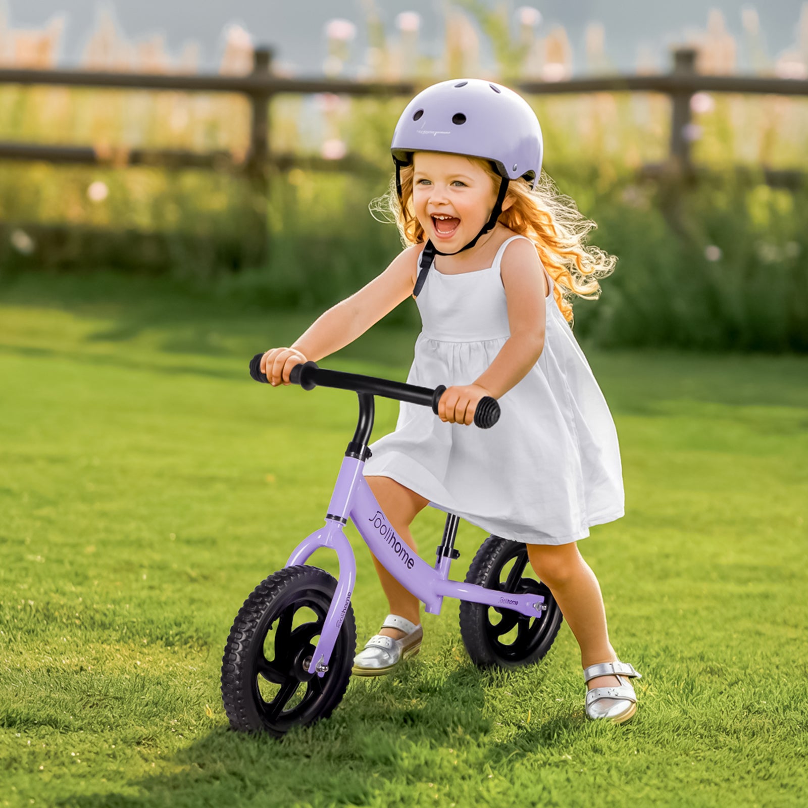 12" Balance Bike with Carbon Steel Frame Purple