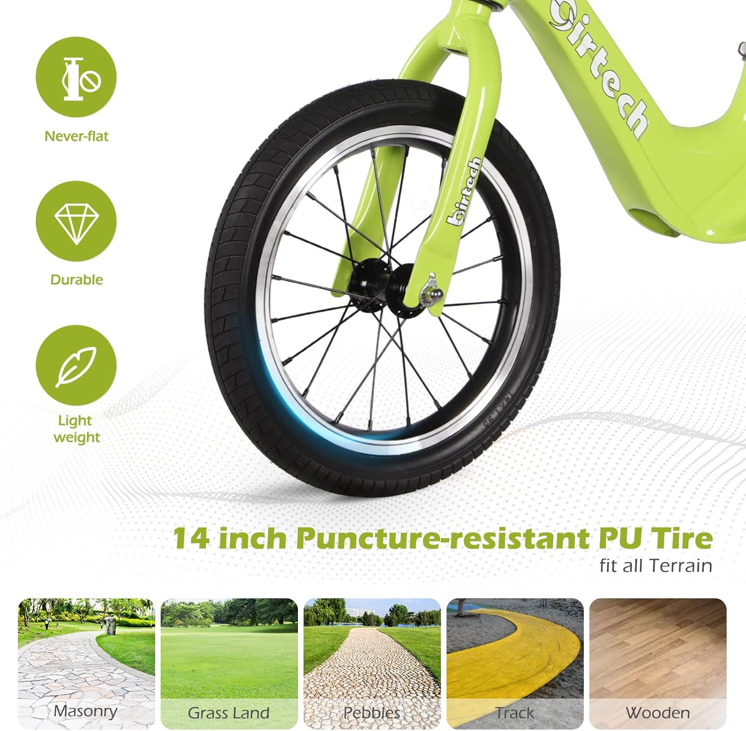 14'' Balance Bike Magnesium Alloy Frame with PU Tires