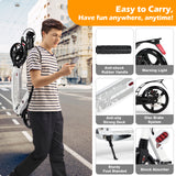 Hyeed Kick Scooter with Disc Brake White