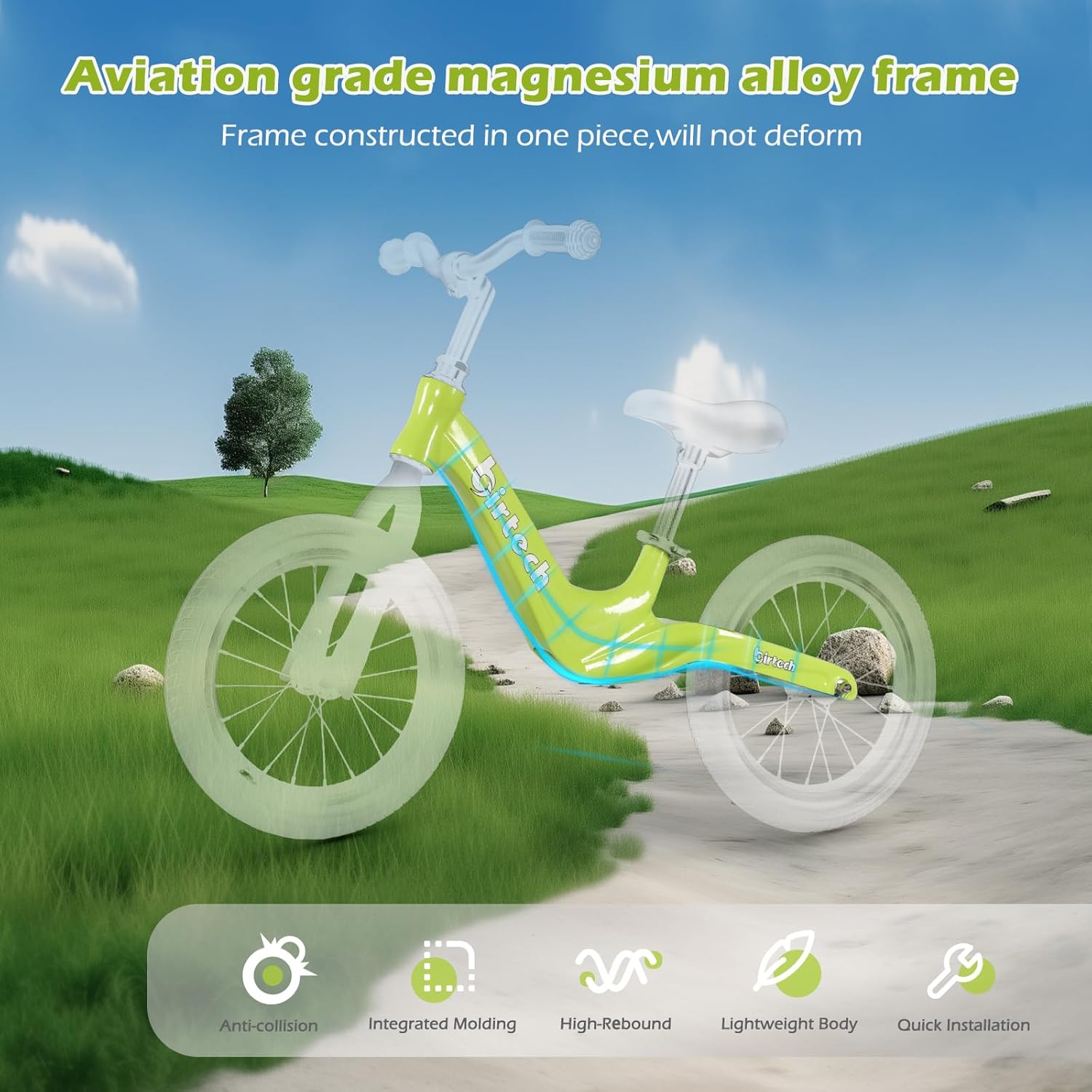 14'' Balance Bike Magnesium Alloy Frame with PU Tires