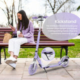 Hyeed Light Up Kick Scooter with Disc Brake Purple