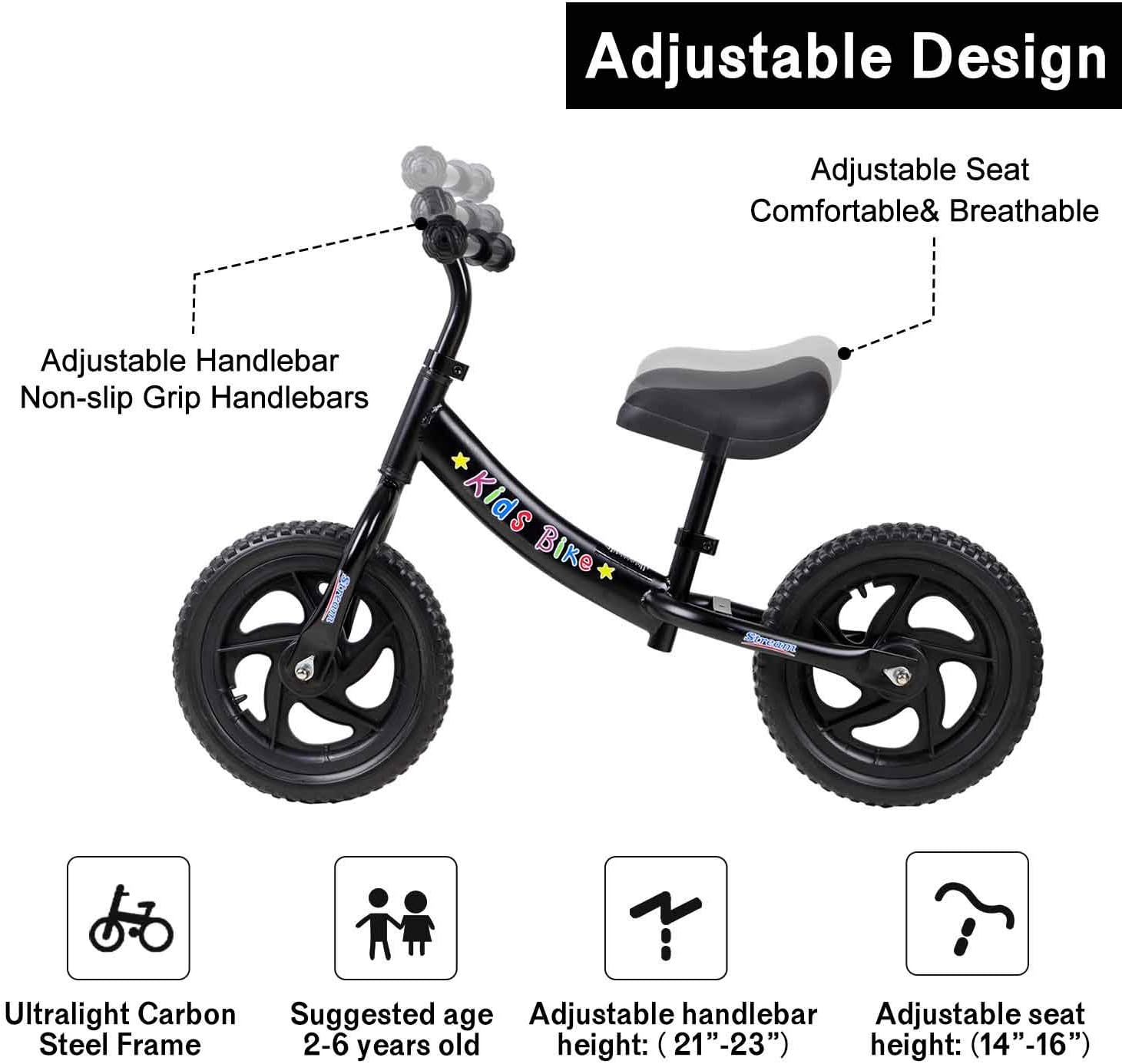 12'' Balance Bike with Carbon Steel Frame