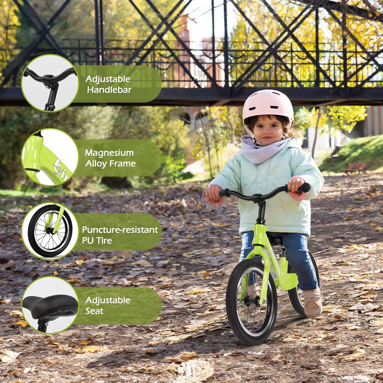 14'' Balance Bike Magnesium Alloy Frame with PU Tires