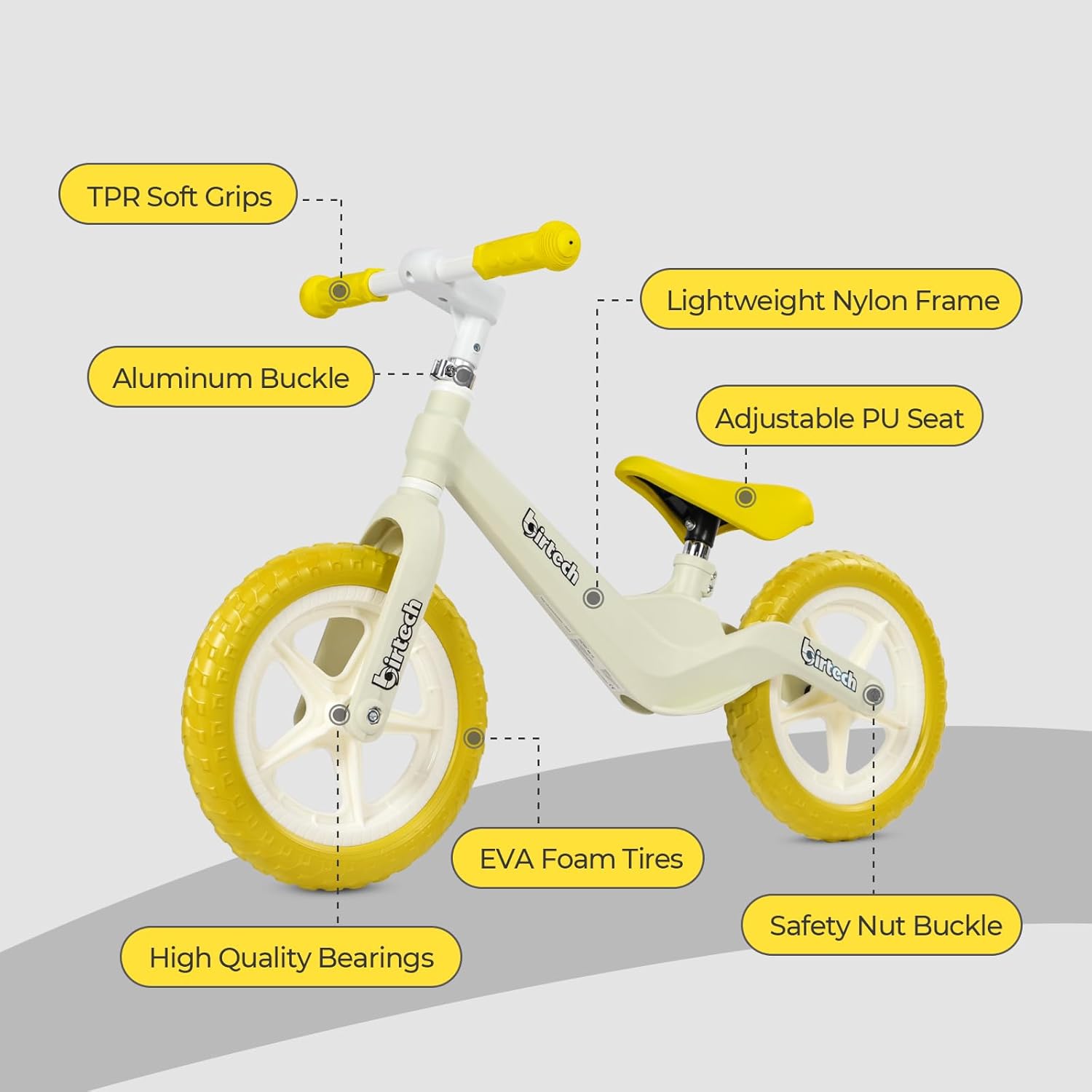 Hyeed 12" Kids Balance Bike with Nylon Frame