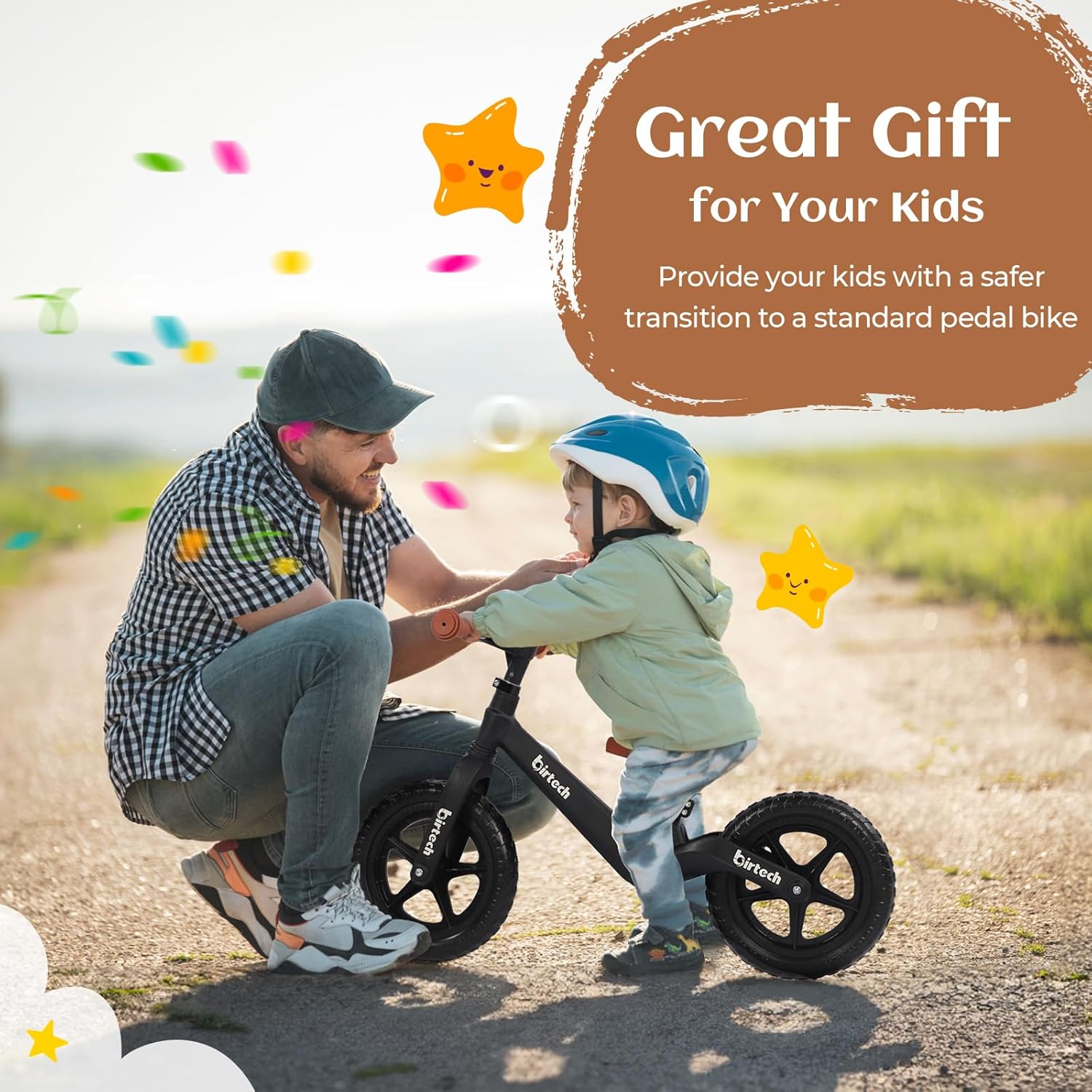 Birtech 12" Kids Balance Bike with Nylon Frame Black