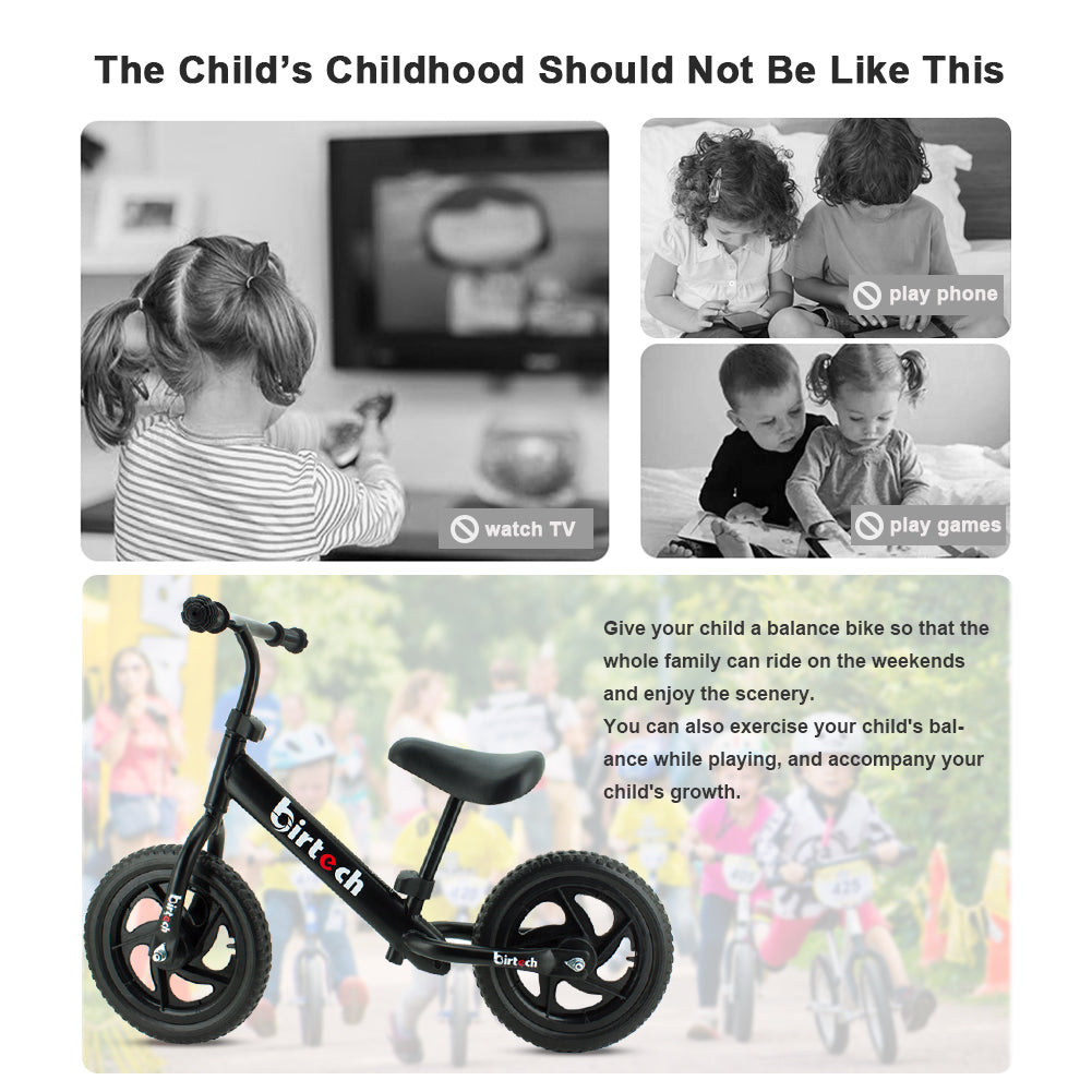 Birtech 12 inch  Kids Balance Bike Black