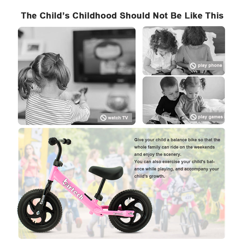 Birtech 12 inch  Kids Balance Bike Pink