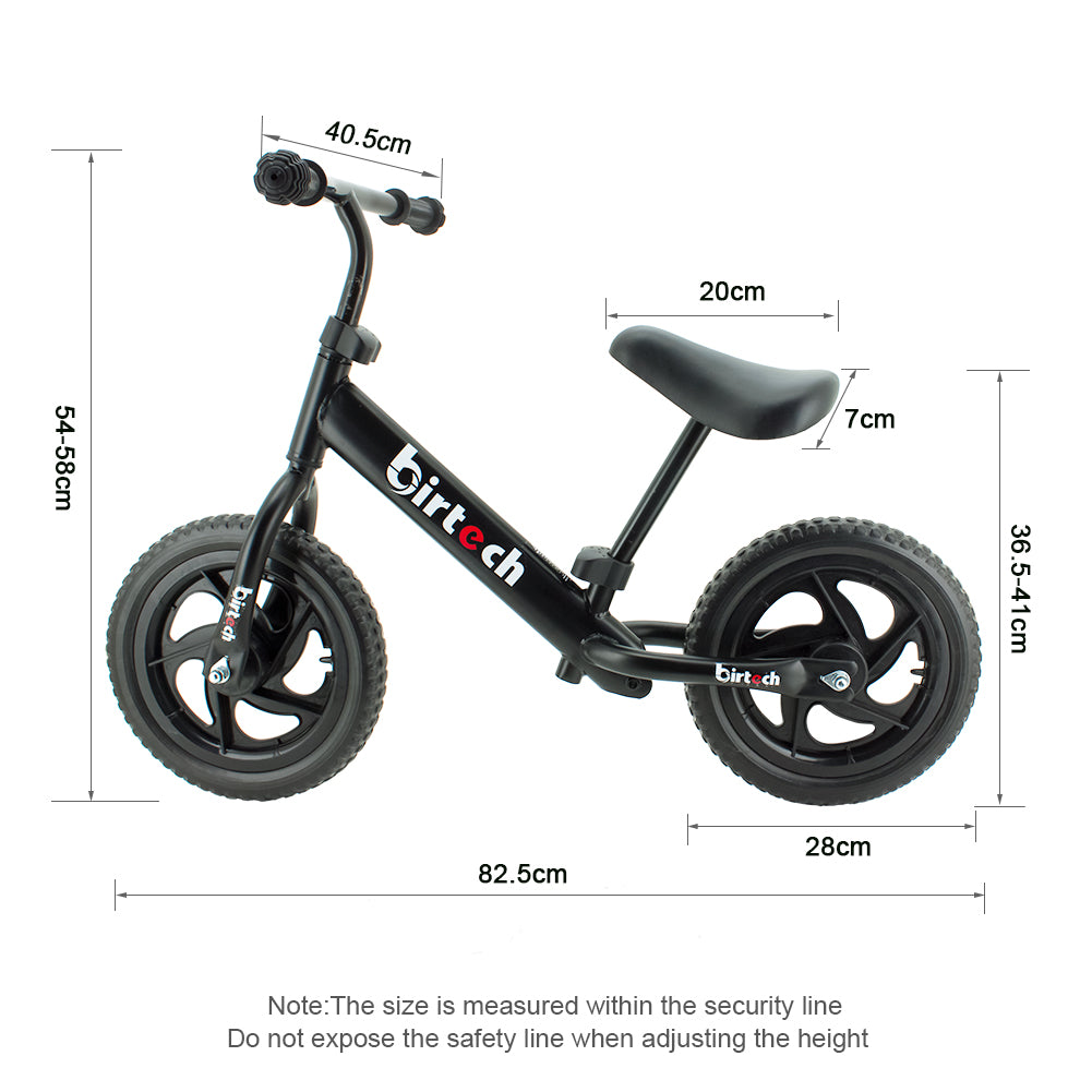 Birtech 12 inch  Kids Balance Bike Black
