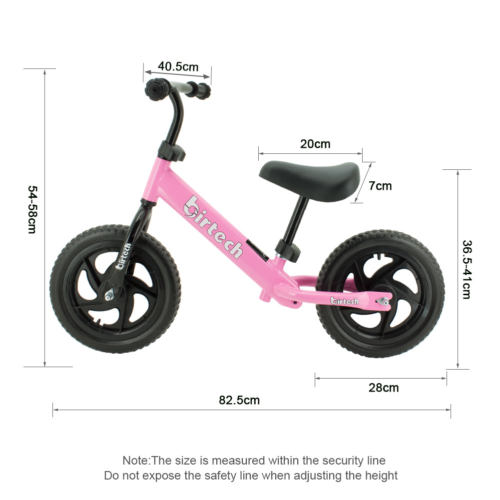 Birtech 12 inch  Kids Balance Bike Pink